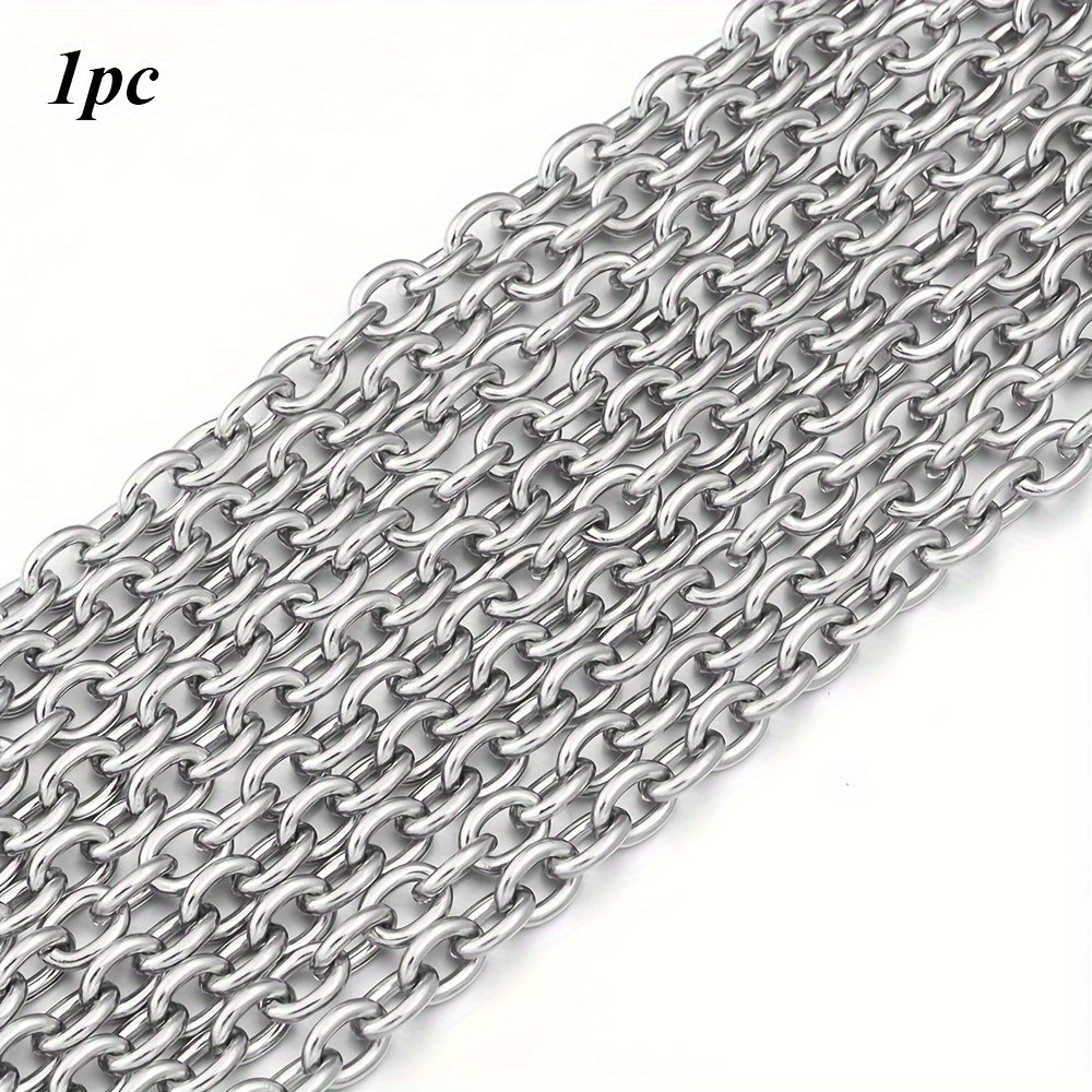 Image of 5-yard/pack 304 Stainless Steel Loose Chain, Necklace, Bag Chain, And Other Making Accessories