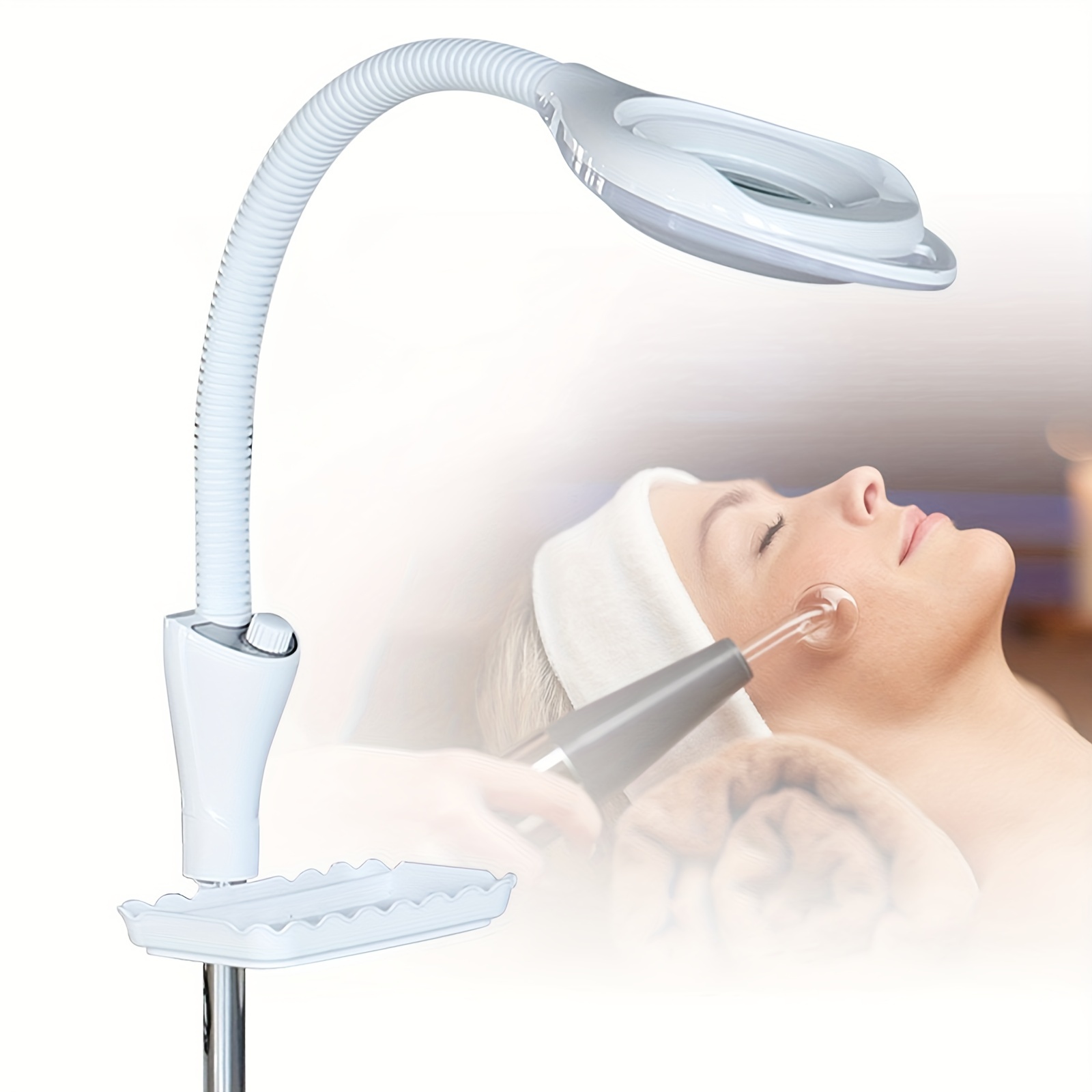 

16x Led Magnifying Floor Stand Lamp Magnifier Facial Light For Spa Salon Without Wheels