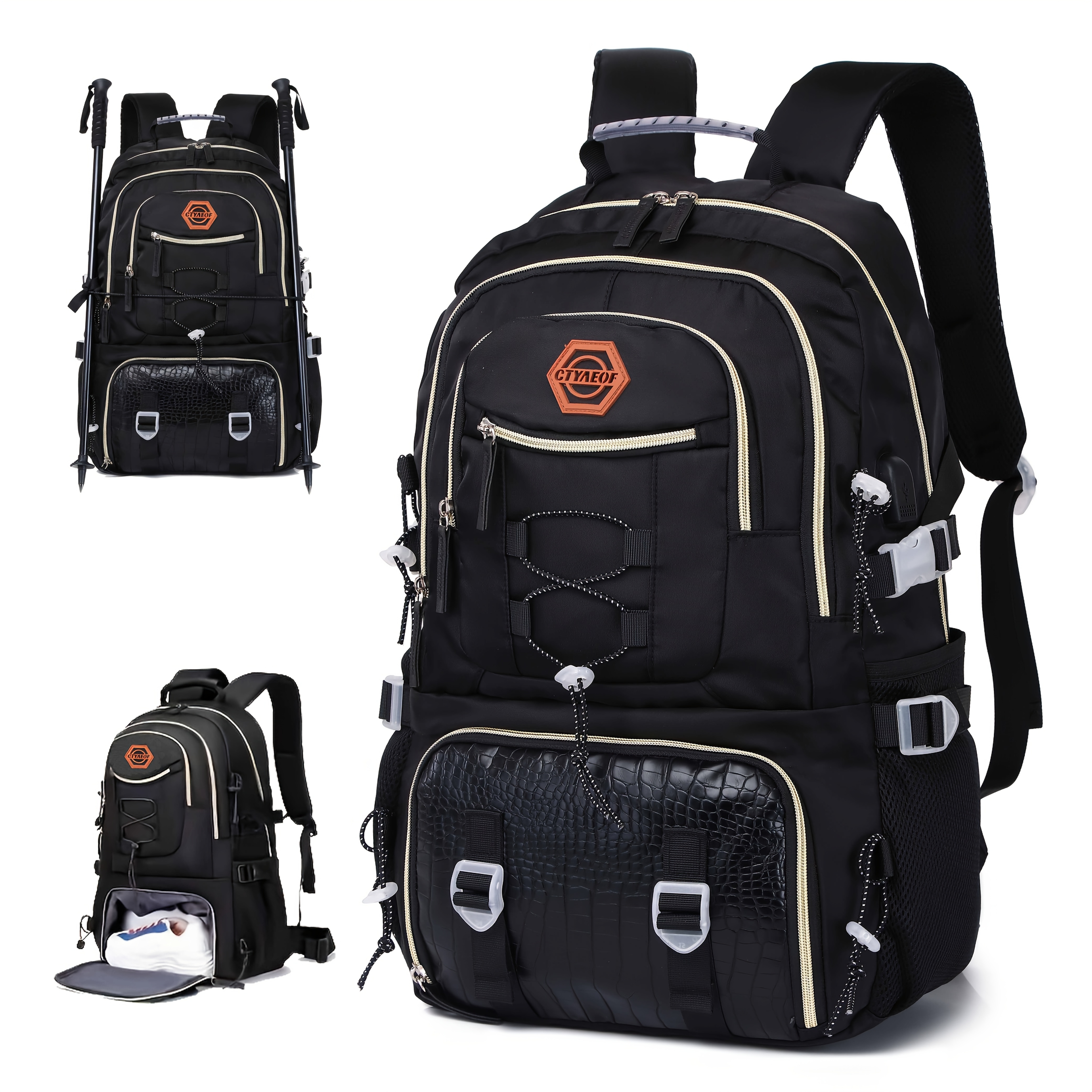 Outdoor Travel Backpack, Large Capacity Sports Camping Backpack, Unisex Laptop Bag with Shoe Compartment, Book Bag, Computer Backpack for Travel, Business, and Casual Use, Easter Valentine's Day Gift