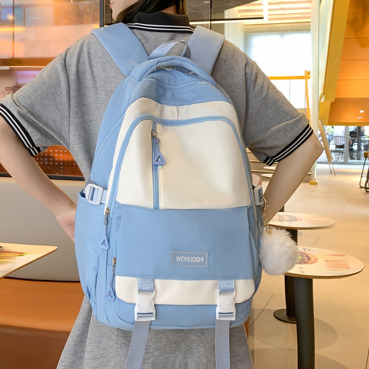 Aesthetic Blue Backpacks Aesthetic Blue Butterfly Backpacks Large