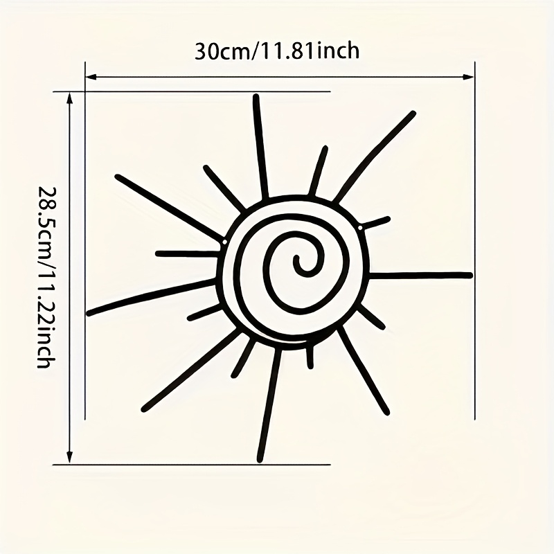 Image of 1pc Metal Sun Wall Art Sunrise Art Bohemian Metal Wall Art Sun Metal Wall Art