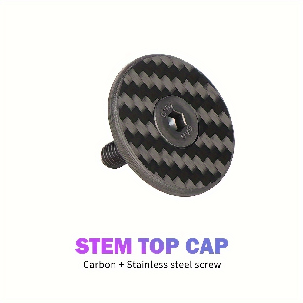 

1pc Hassns Lightweight Carbon Fiber Bicycle Stem Top Cap With Alloy Screw, 6.75mm Thickness, 35mm Length, 13g For Mountain & Road Bikes