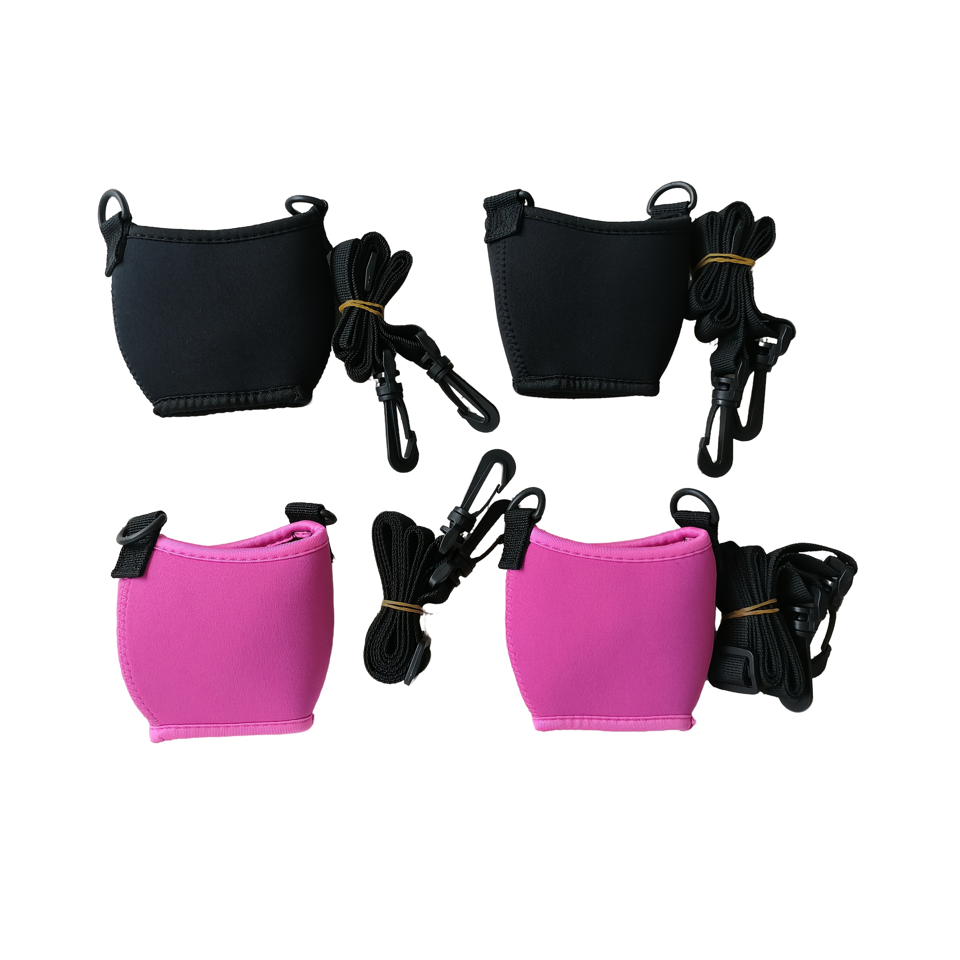 Image of Set Of 4 Adjustable Wine Glass Holders With Neck Straps, Portable Cup Sleeves Suitable For Outdoor Activities And Gatherings, Wine Glass Carrier