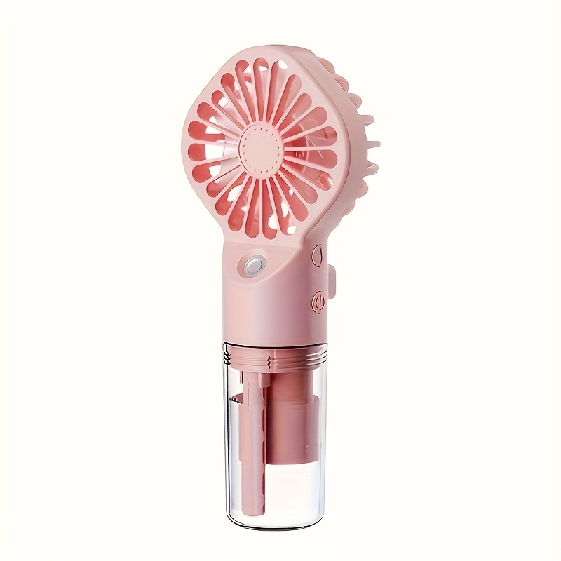 Rechargeable Handheld Mist Fan with USB Charging, Portable Mini Cooling Fan  with Water Spray Function, Lightweight and Quiet for Indoor Outdoor Use,