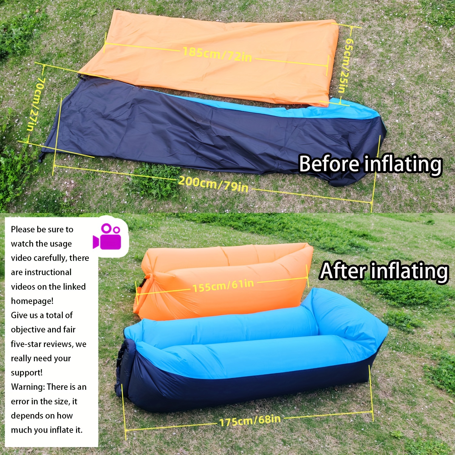 Relax In Comfort Inflatable Lounger Air Sofa Hammock Portable Waterproof Leakproof Backyard Beach Camping More Temu Temu Canada