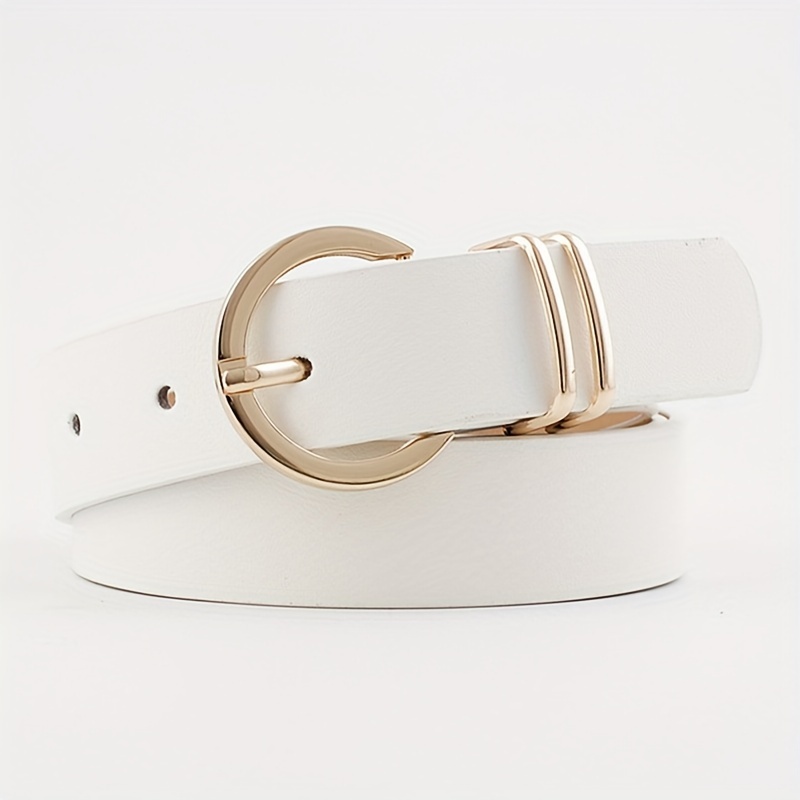 3pcs womens fashion belts golden double ring - Temu display picture 1