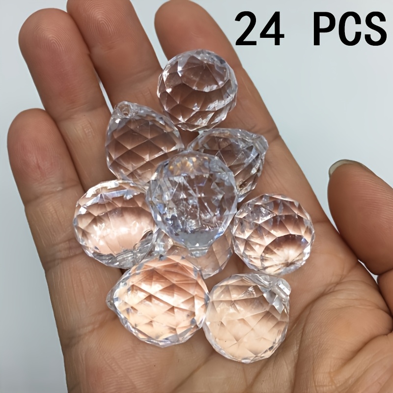 TEMU Ensemble de 24 pendentifs en cristal, attrape-lumière en cristal, réfractant et les ombres, décoration , décoration de chambre, décoration de