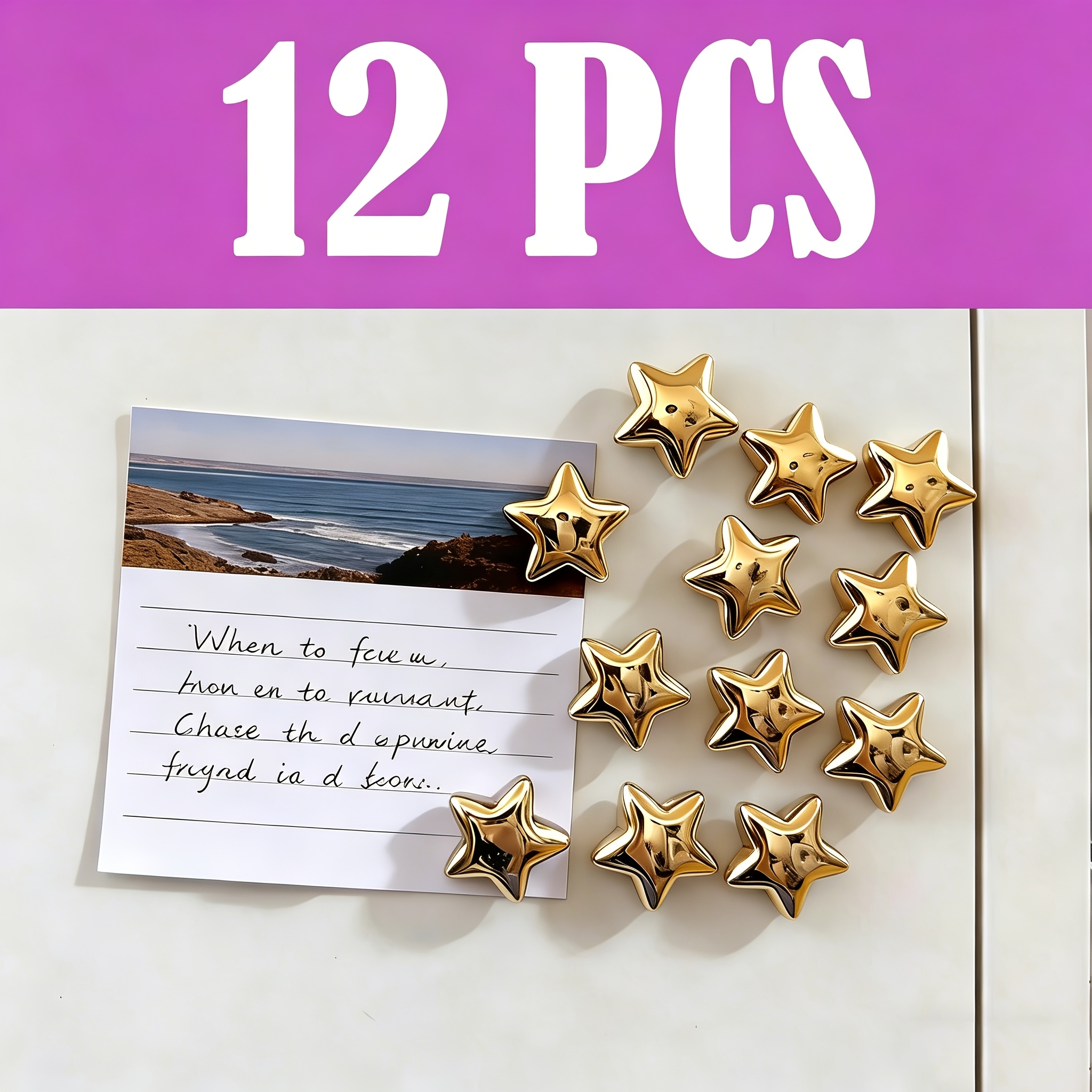 TEMU Cute -pointed Star Refrigerator Magnet - A Lovely Refrigerator Magnet Suitable For Fridge, Office, And Home Decor, Featuring A Vibrant Design.