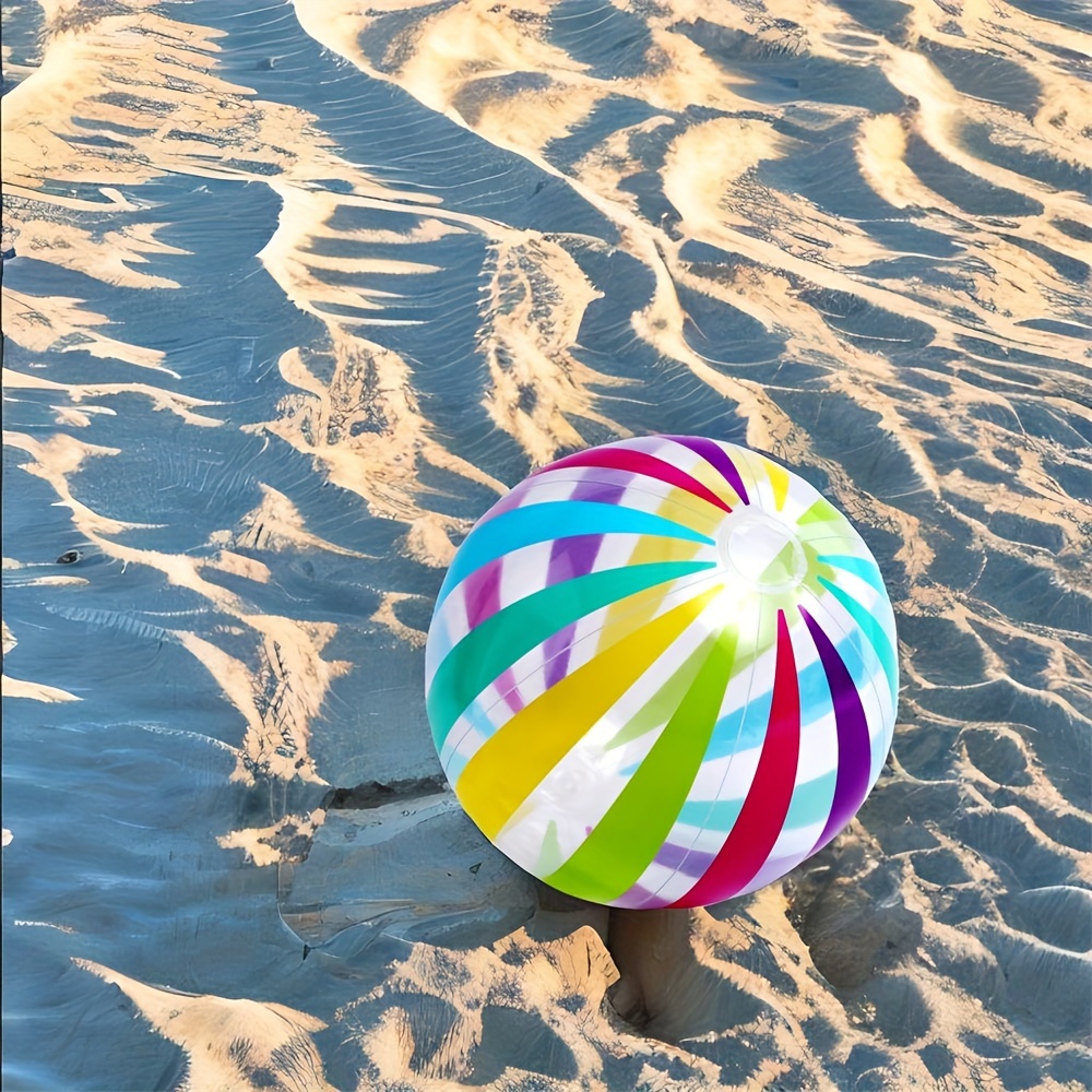 

20.8-inch Colorful Striped Beach Ball, Pvc Material, No Electricity Needed, Non-feathered, Ideal For Outdoor Lawn, Family Interactive Play, Water Sports, Holiday Parties