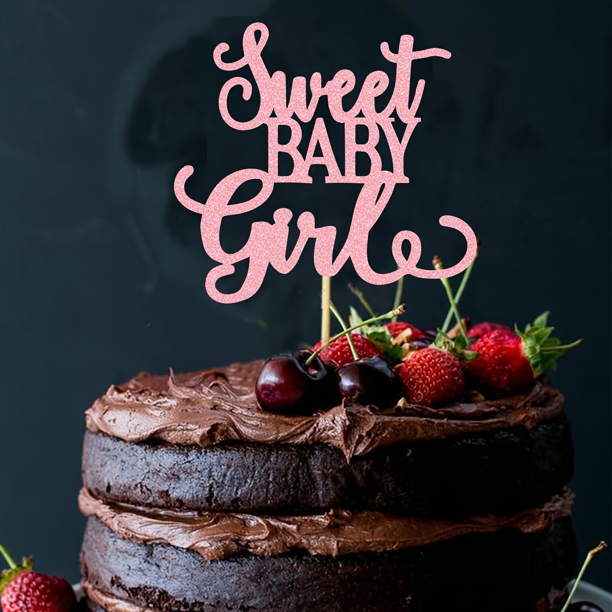 Decorazioni Torta Compleanno 70 Anni - 13 Pezzi Con Glitter Rosa - Topper E Stelle