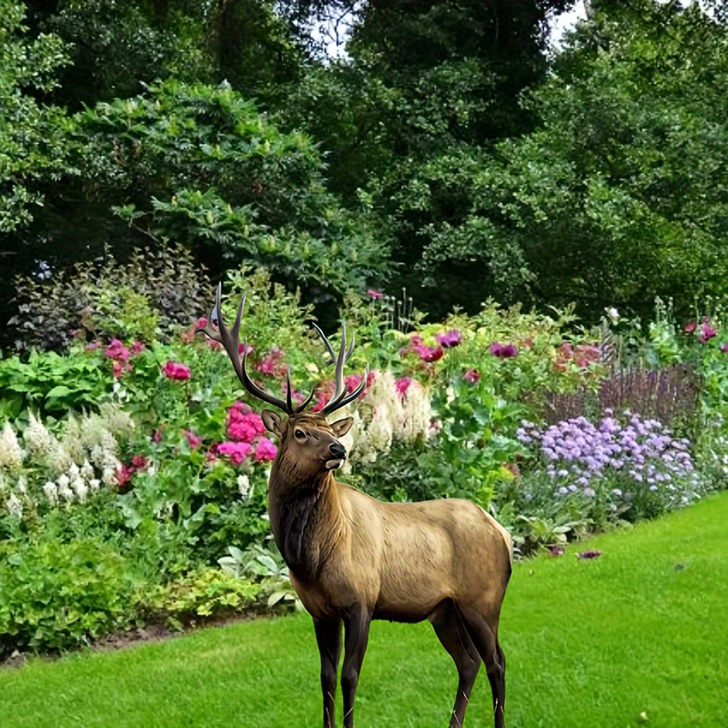 

Charming 13.8" Reindeer Acrylic Garden Stake - Festive Outdoor Lawn Art For Christmas, Durable Plastic, No Battery Needed