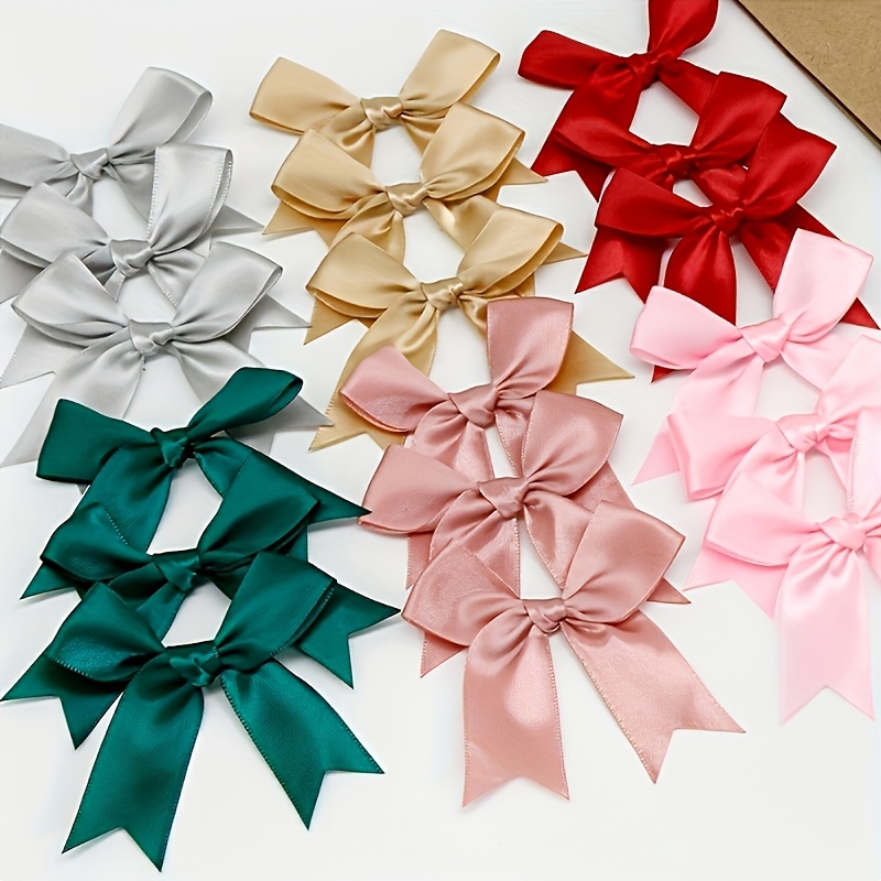 

20pcs Mixed Color Satin Ribbon Bows - Elegant Polyester Decorations For Weddings, Festivals, Diy Crafts, Gift Wrapping, Birthday & Holiday Decor, Office & Wreath Embellishments, Bows For Gift Wrapping