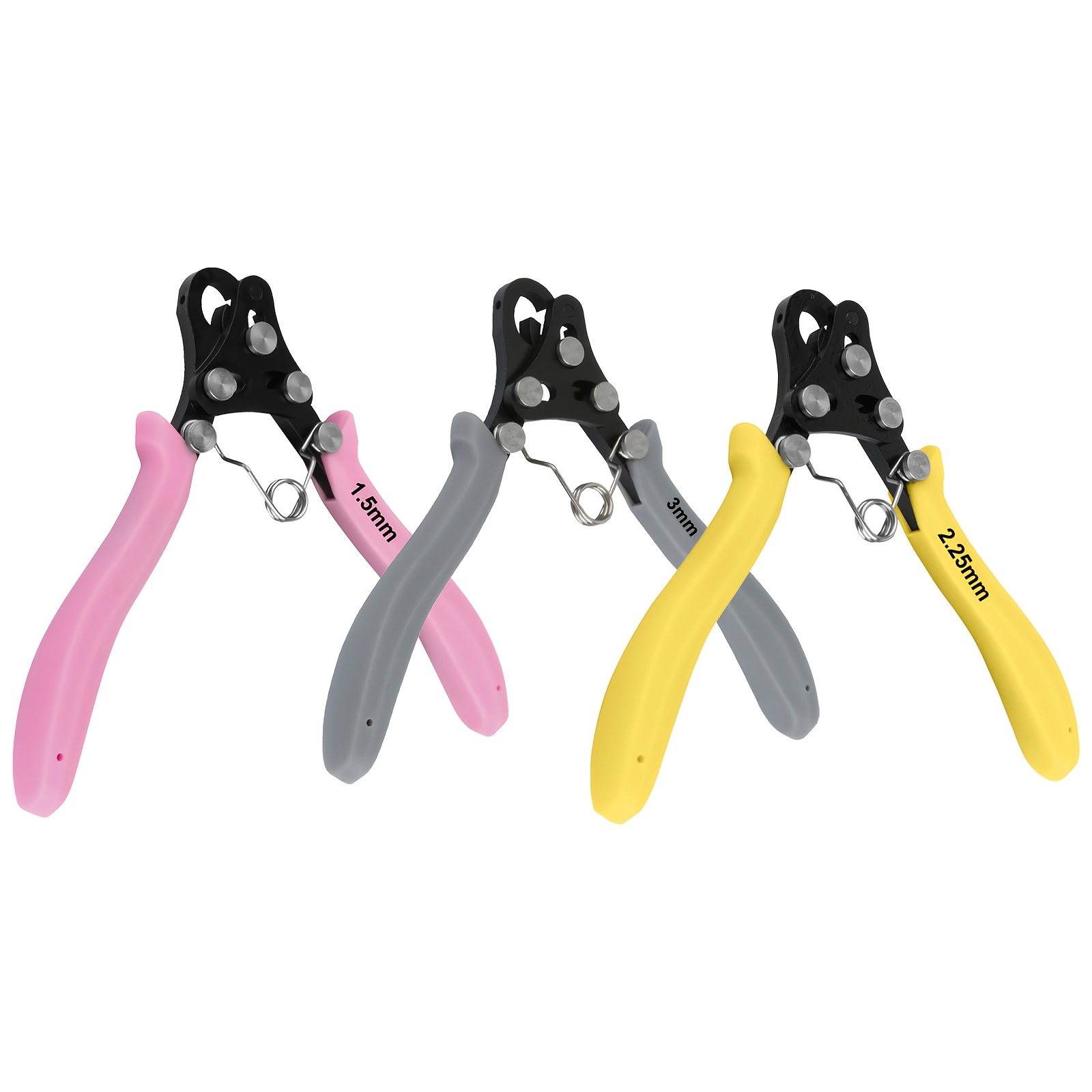 3pcs Handmade Pink Coiling Pliers Set, 1.5/2.25/3mm Looping Tools, Multifunctional Jewelry Pliers, Mini Wire Wrapping Beading Tools