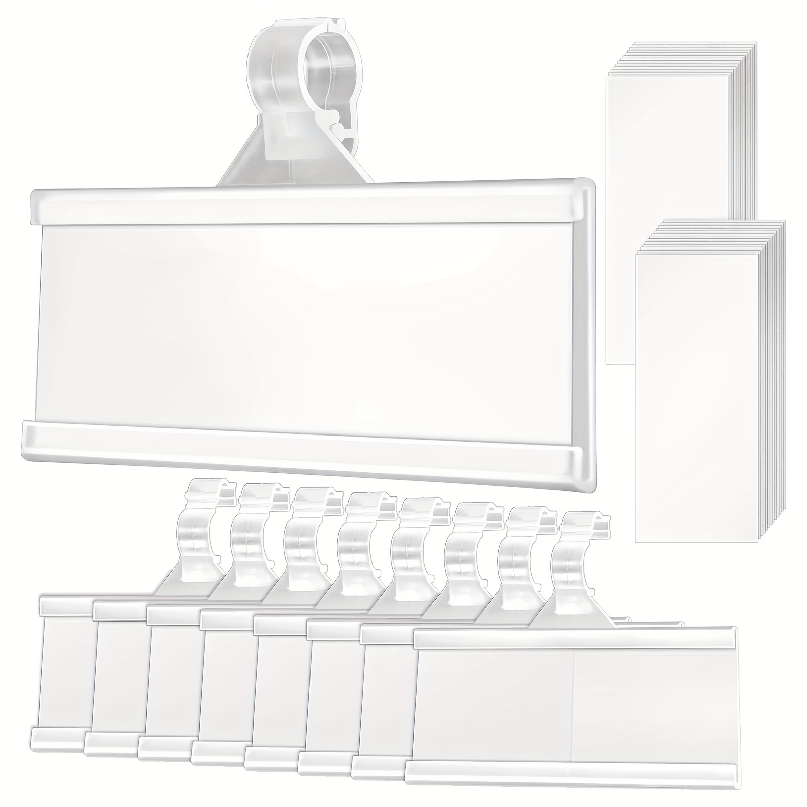 TEMU 10pièces Porteurs de prix en plastique transparent avec bandes en PVC - Durable, réutilisable, idéal pour les supermarchés et les magasins de