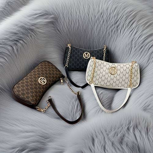 french style vintage underarm bag for women print small square bag with chain single shoulder handbag perfect womens shoulder bag with m logo zipper closure shoulder bag suitable for daily commuting and casual