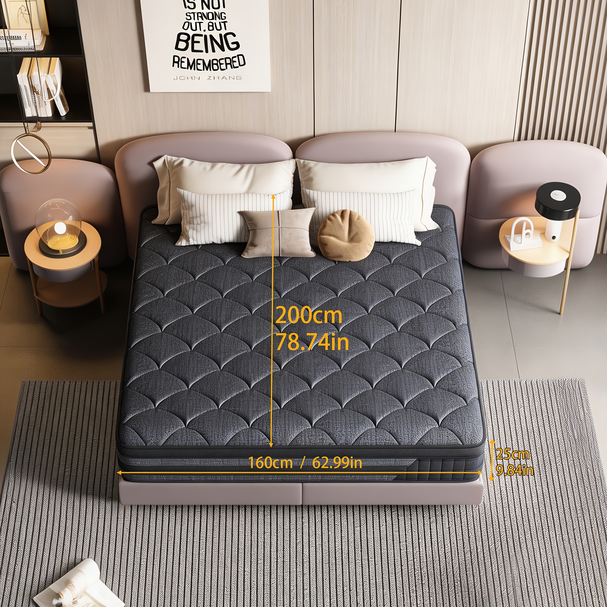 Image of Types Of Mattresses : Bagged Spring Mattress 160 X 200cm, Comfortable Latex Mattress 140 X 200cm, Ergonomic Sponge Mattress, Dark Soft Mattress, And Spring Core Mattress