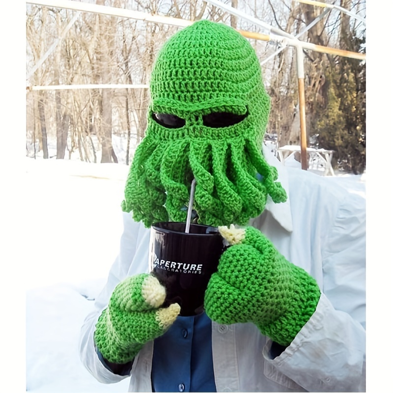 

1pc, Knitted , Novelty , Unisex Cap, , , For Men, For Christmas, , Halloween, Grandparents Day