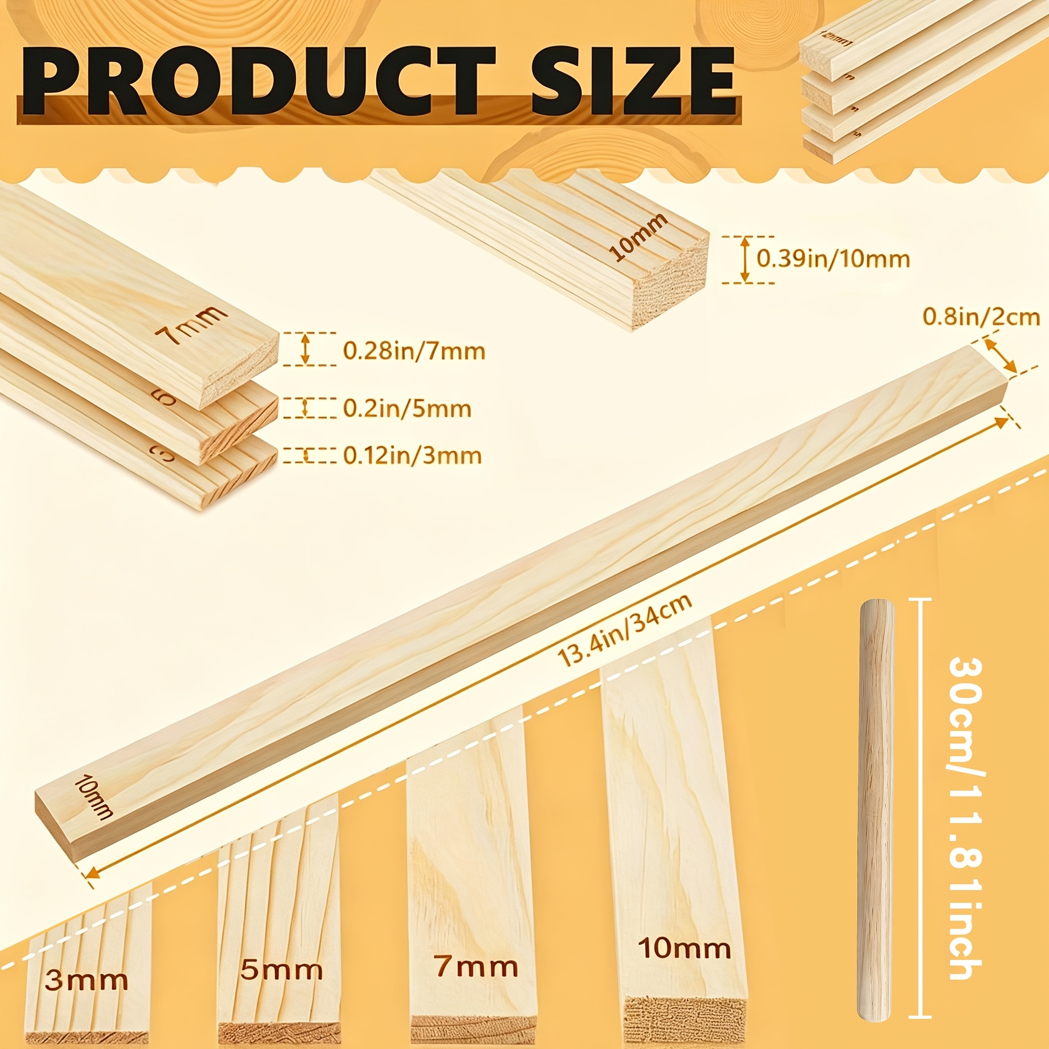 TEMU Wooden Clay Thickness Measuring Set, 4 Different Sizes. Artistic Handcraft Diy Tools Accessories, Suitable For Polymer Clay, Air-drying Clay And