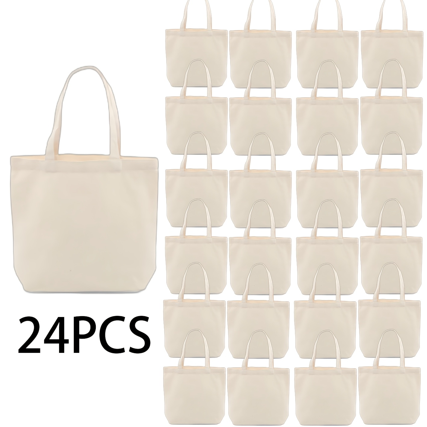 Image of 24pcs Bottomless Bags 24pcs Diy Tote Bag Art Kit - Durable Blank Bags For Painting & Drawing, Ideal For Crafters And Artists