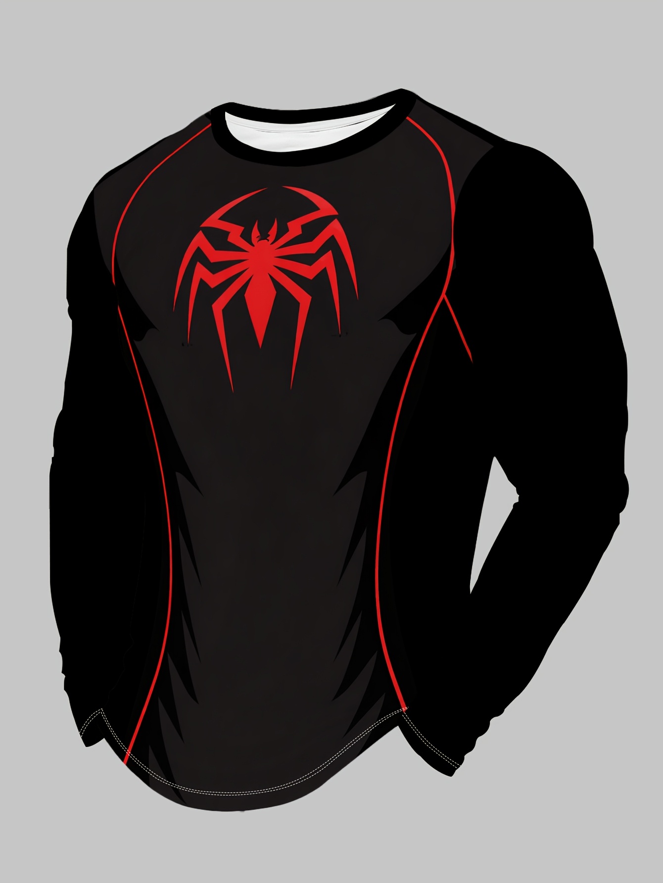 imagen del artículo camiseta de   larga casual y de moda para hombre, una   llamativa para ropa     y reuniones informales, camiseta de   larga con cuello  