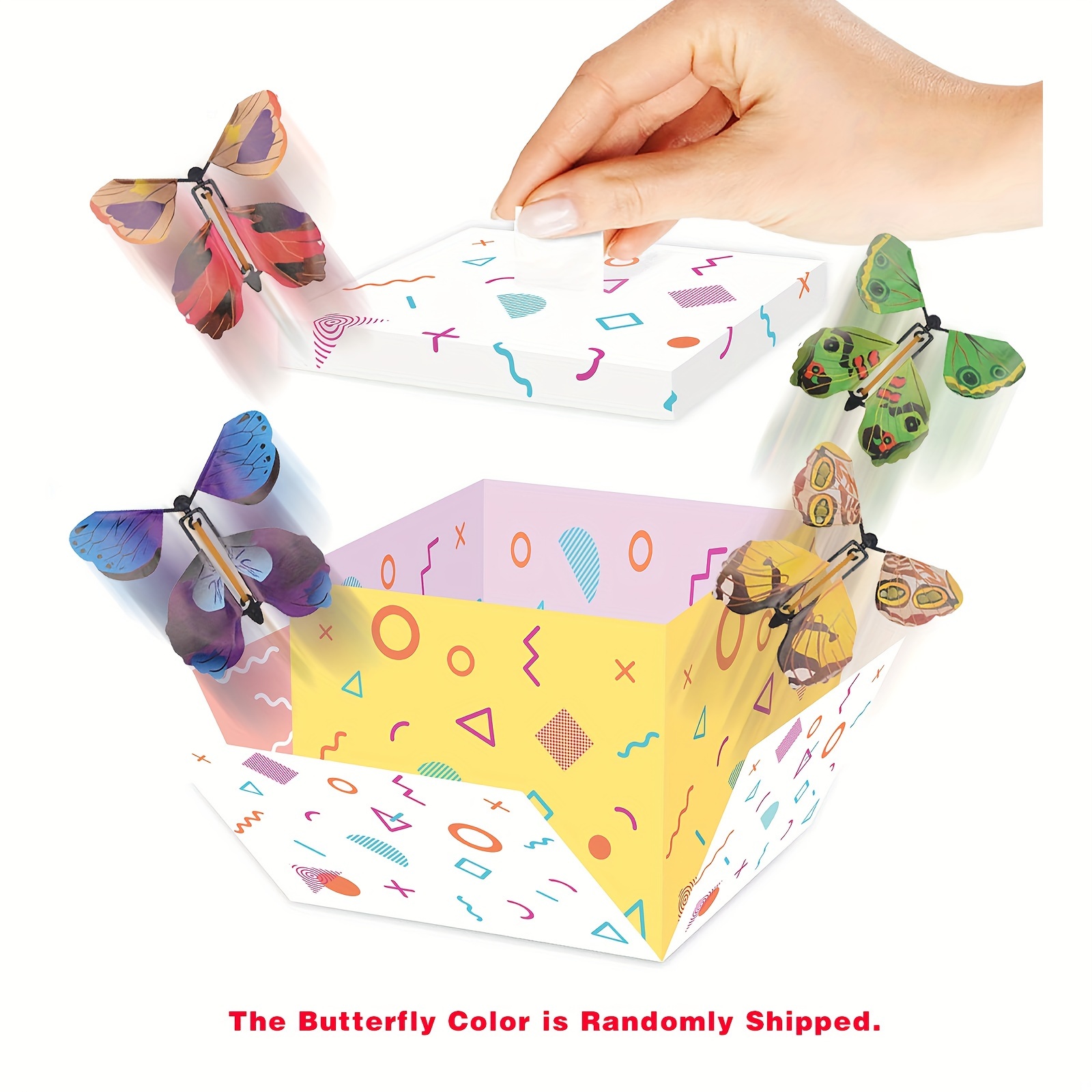 10 PCS Magic Wind Up Flying Butterfly Surprise Box in The Book Rubber Band  Powered Magic Flying Toy Surprise Gift - AliExpress