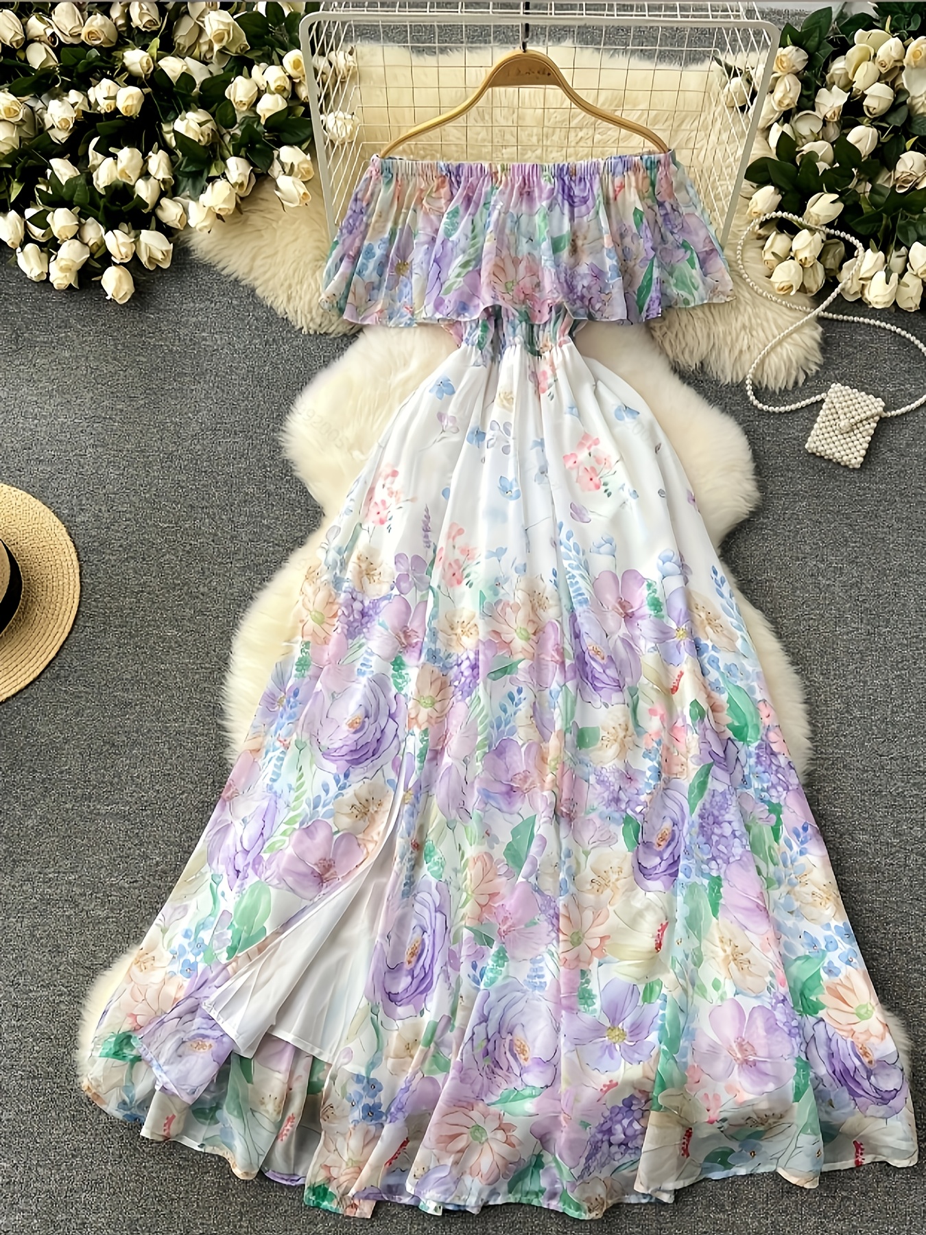 white christmas dresses Misa Sleeveless Maxi Dress Hollen Floral Print Chiffon Size Extra Small New main image 0