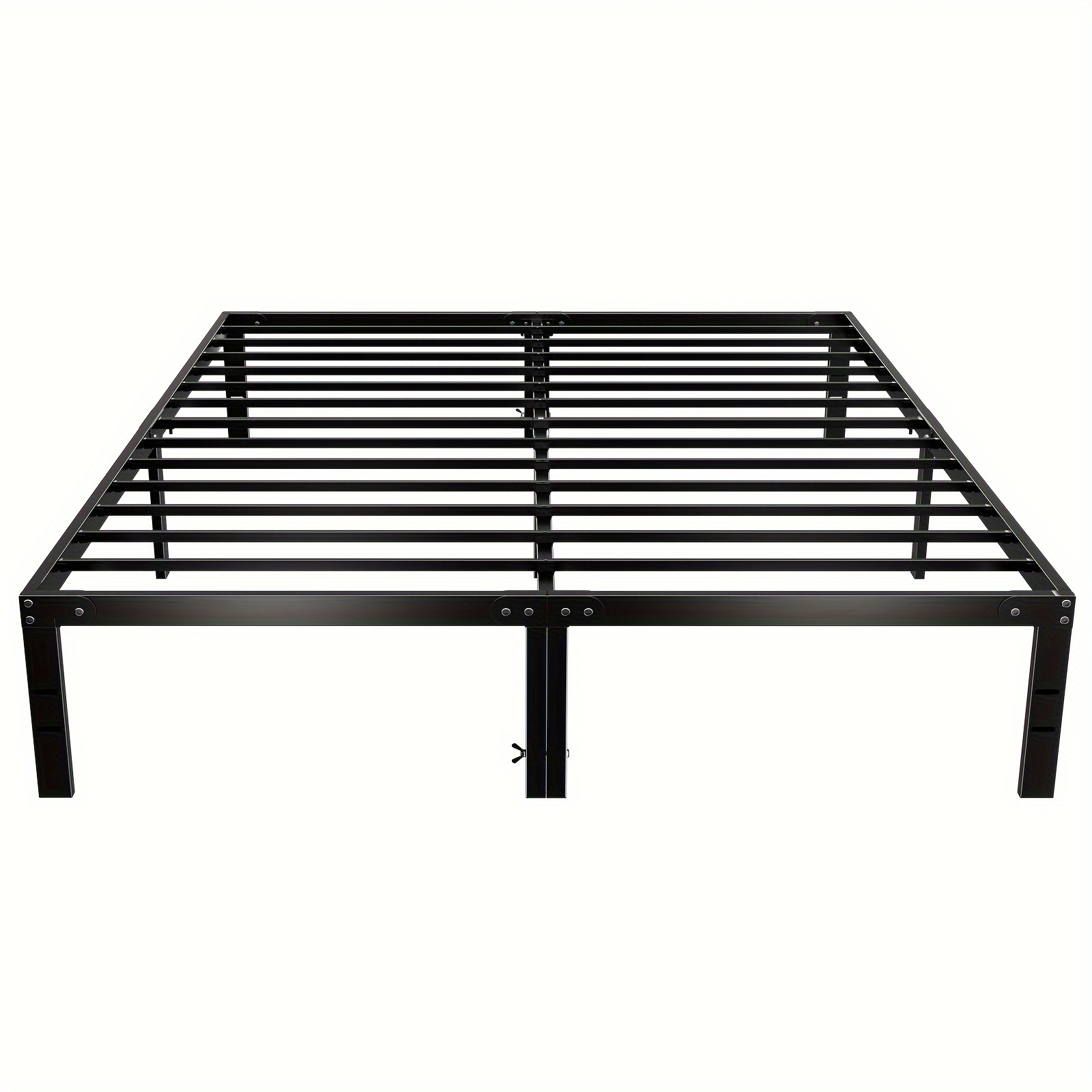 

Bed Frame No Box Spring Needed Heavy Duty Metal Platform Bedroom Frames With Storage Space 14 Inches High Sturdy Steel Slat Support Black