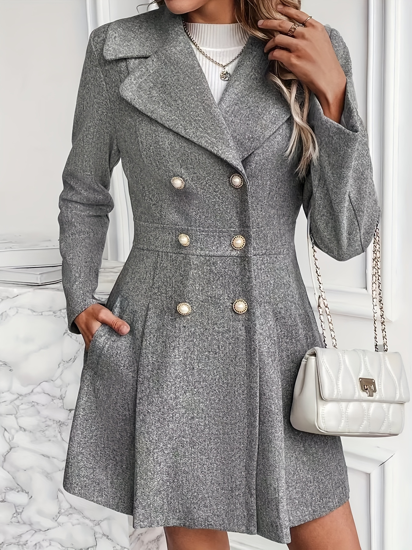 Double Breasted Trench Coat Women - Temu Japan