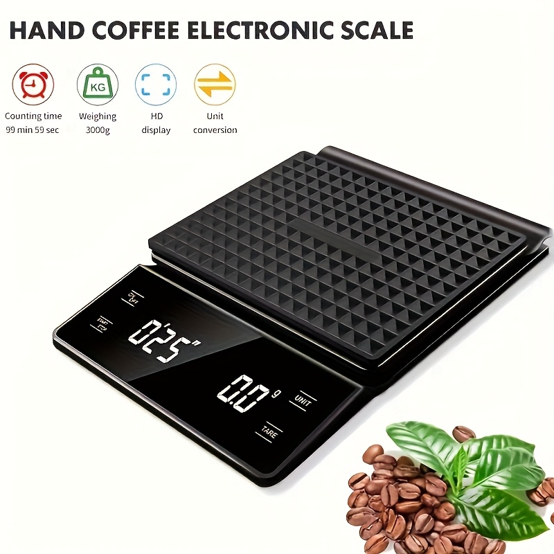 1pc Portable Electronic Scale 3000g/0.1gled Large Display With Timing, Countdown, Unit Switching, Peeling, Automatic Conversion Function Coffee Electronic Scale (without Battery)
