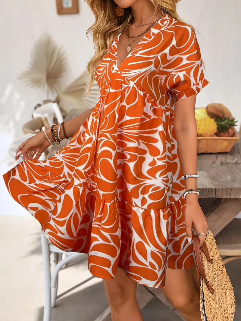 womens elegant printed loose fit mini dress - Temu womens elegant printed loose fit mini dress - Temu