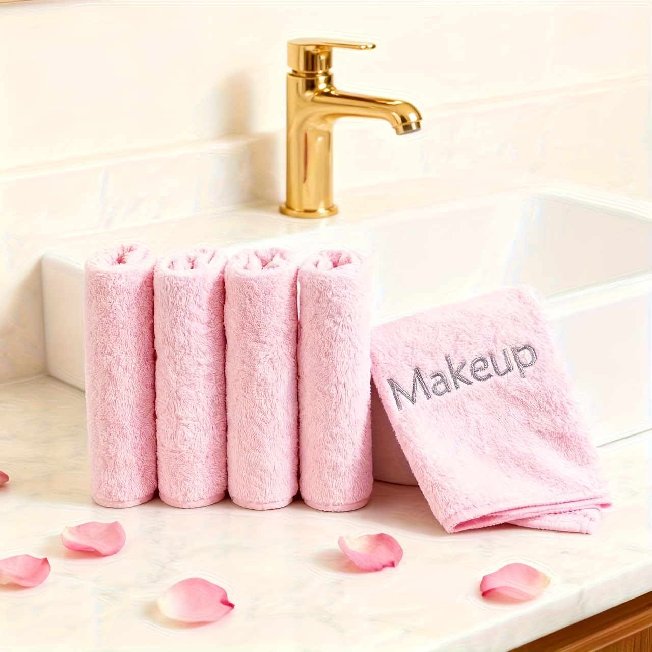 TEMU Serviette de démaquillage en polaire microfibre super douce - Réutilisable, convient pour et , lavable et douce pour tous les types de peau,