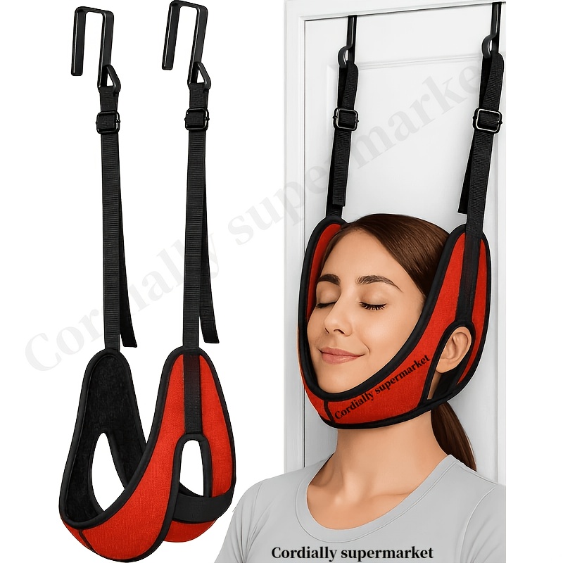 Weight Capacity 330 Lbs, Door-hung Neck Stretching Relief Tool With Thickened Neck Cushion Support And Breathable Fabric