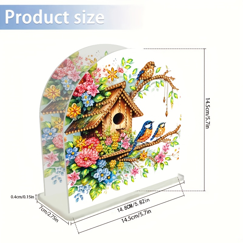 a diamond painting tissue box decoration floral bird pattern tissue holder stylish desktop accessory suitable for kitchen restaurant and bar sturdy tissue box home party and restaurant decoration Product details 2