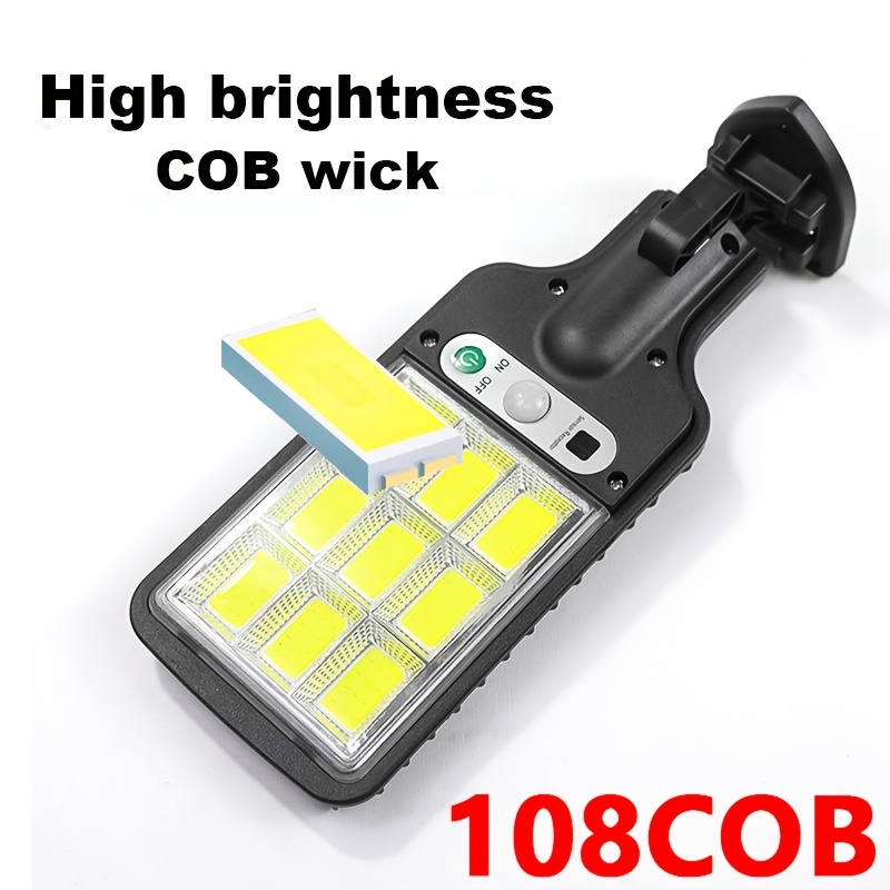 1  bright solar outdoor lights 108 cob solar lights outdoor wall light led light sensor movement outdoor solar spotlight garden decoration outdoor solar lights   street light Product details 8