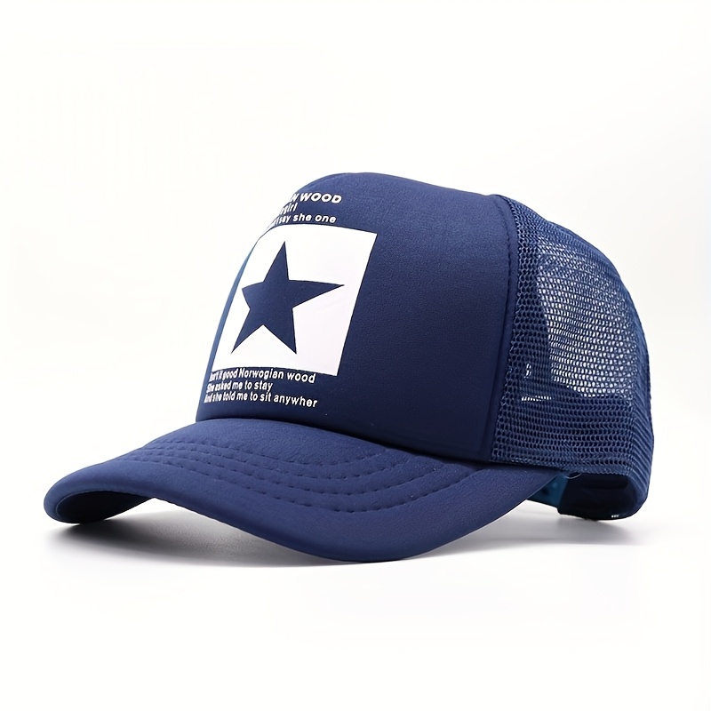 Men's Baseball Cap with Five-Pointed Star Print