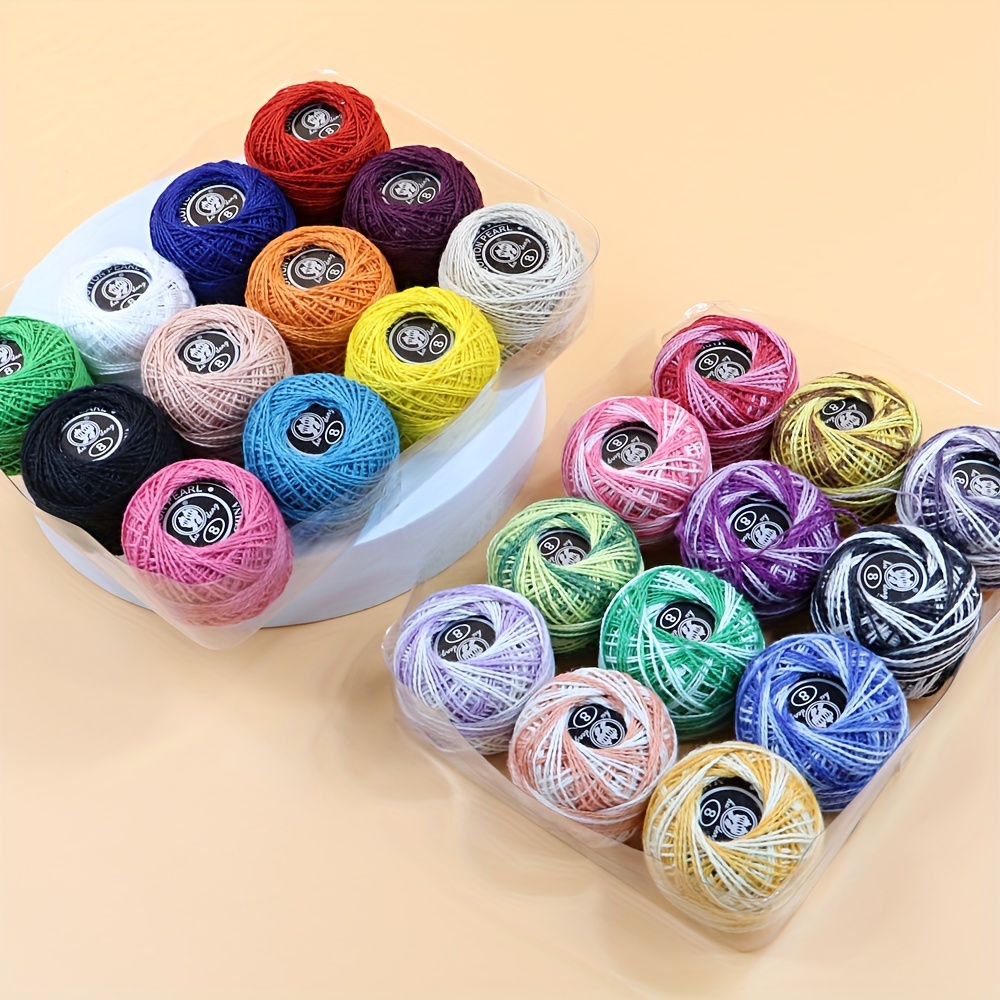 

12-color Soft Cotton Lace Yarn Set - Ideal For Diy Knitting & Sewing Projects, Vibrant Mix Colors
