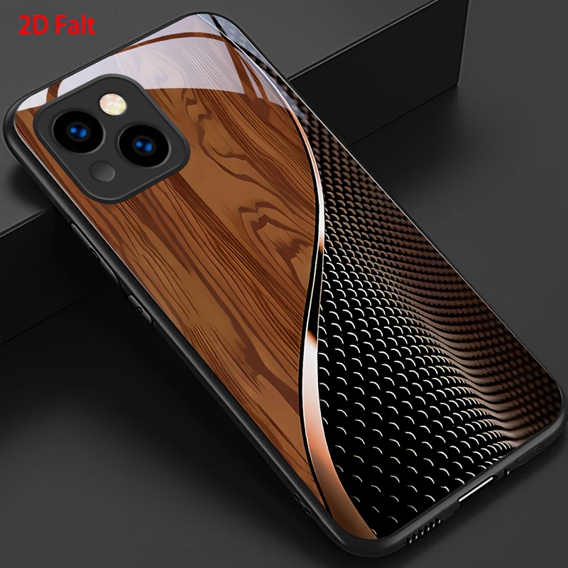 TEMU Phone Case - Case For Iphone 16 15 2d 14 13 12 11 Pro Mini 16e 7 6 5 X Xs Xr Phone Case, Stylish Black Green Brown And Scales Pattern Glossy