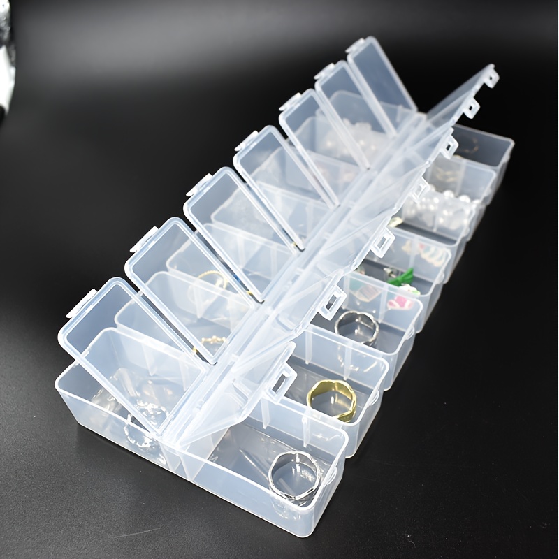 

1pc 14 Grids Rectangle Plastic Jewelry Box Compartment Storage Box Case Jewelry Earring Bead Craft Display Container Organizer, Medicine Container