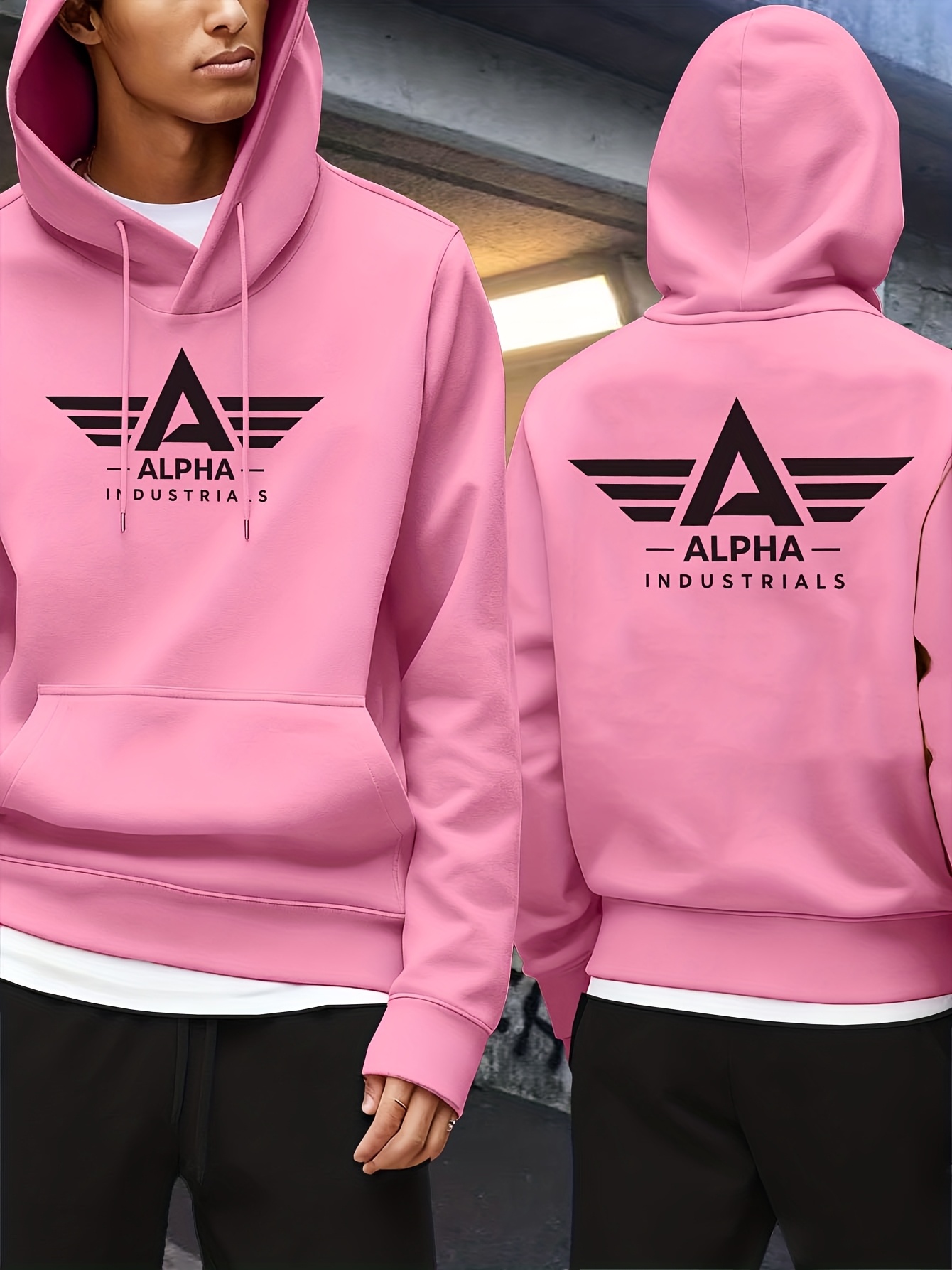 Pluche dikke wintersweater met capuchon voor heren