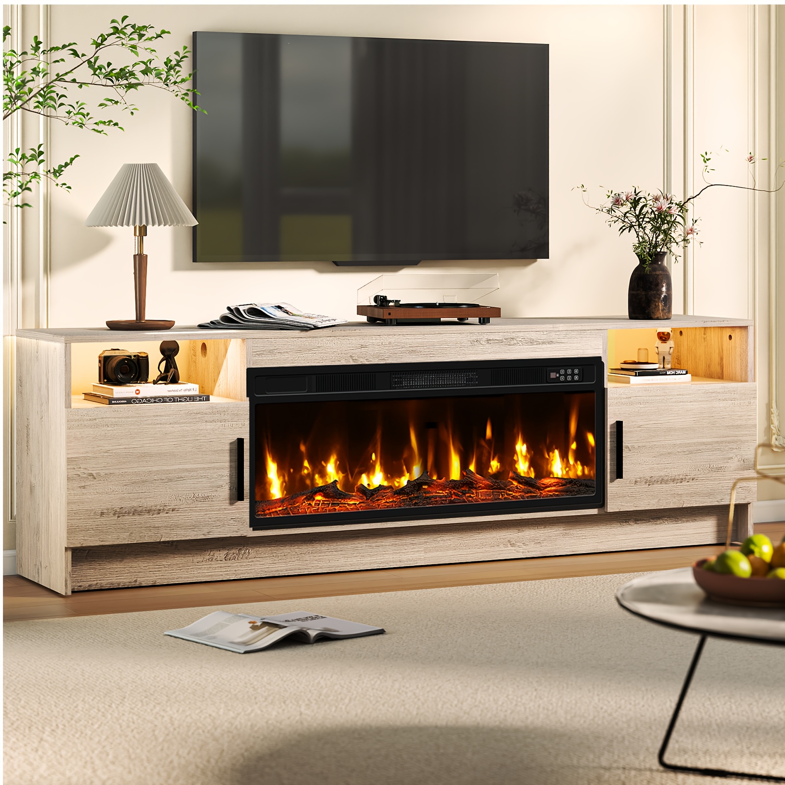 Fireplace TV Stand Entertainment Center With 36