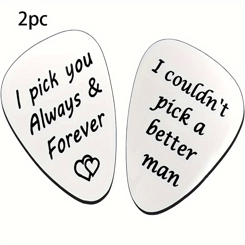 

2pcs Stainless Steel Guitar Picks - Perfect , Husband, Boyfriend | 'i Couldn't Pick A Man & You ' Engraved | Ideal For Birthdays, Father's Day, Christmas, Anniversaries, Valentine's