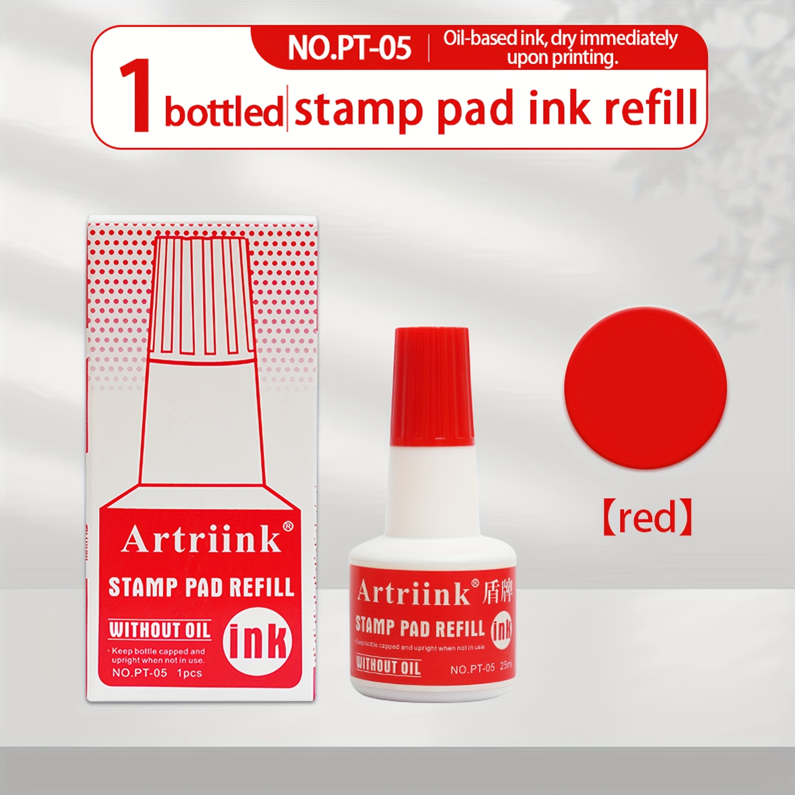 Oil-Based Ink Pad for Stamps, Quick-Drying Refill