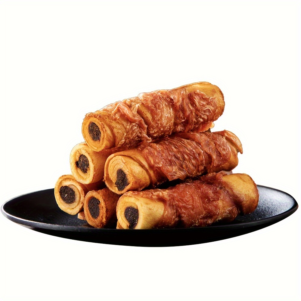 TEMU Dog Treats Made With Cowhide And Filled With Chicken Or Duck, Suitable For Dogs Of All Sizes. Healthy, High-protein Snacks Are Easy To And Provide A Long-lasting Reward For Training