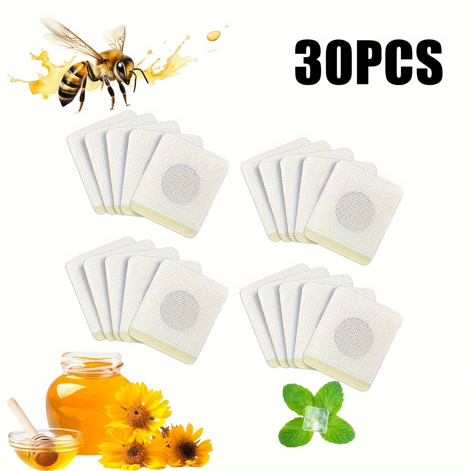 

30pcs Bubchen Bee Drainage Patches With Artemisia And Calendula Extracts, Hypoallergenic Shaping And Belly Stickers, Natural Ingredients For Body Contouring And Wellness