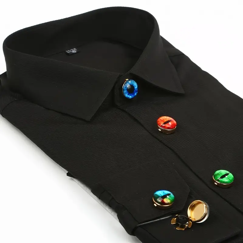 button covers dress shirts Faux Onyx Crystal Edge Button Cover in Silver or Gold