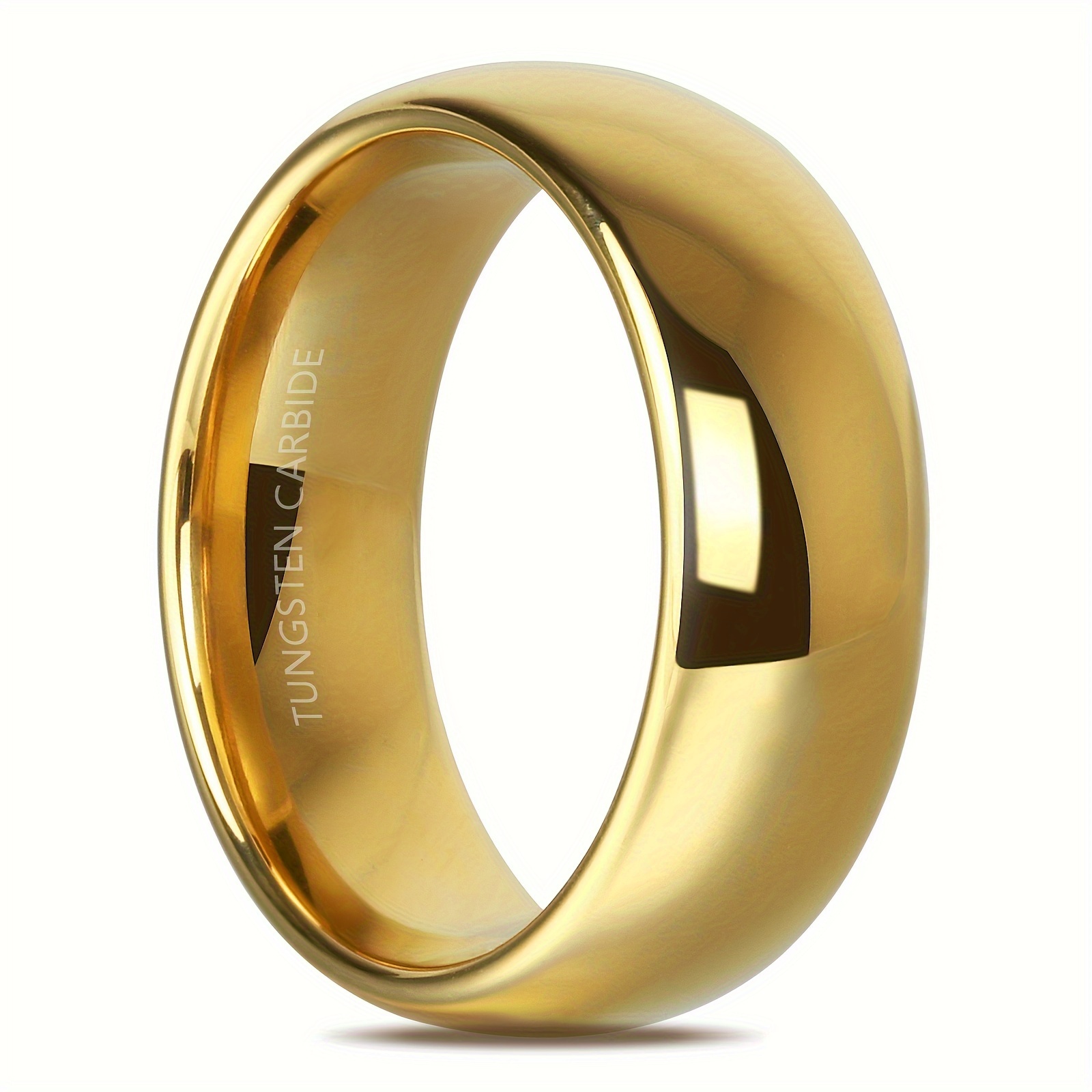 1pc 6 8mm tungsten steel ring wedding band ring for men golden fashion personality couple rings size 4 15