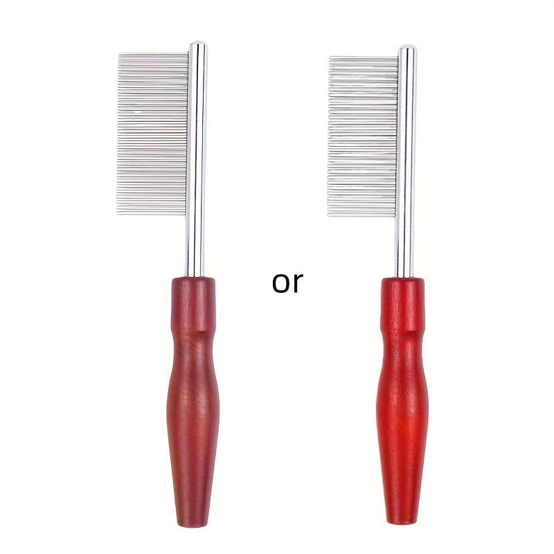 TEMU Men' Steel Beard Comb - Ergonomic Handle Grooming Tool, Compact Portable Design, Suitable For Beard And Mustache Trimming, Ideal For Salon And