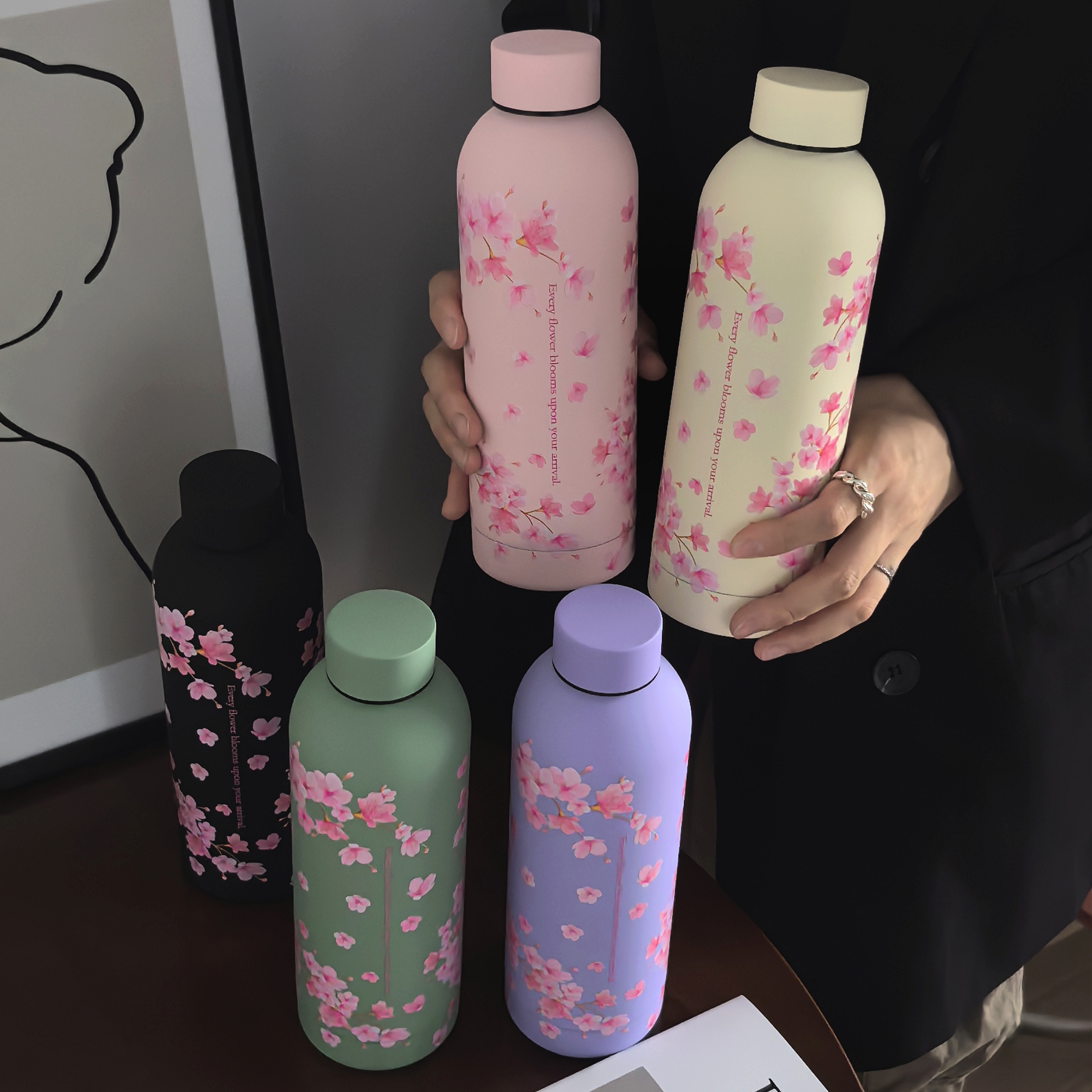 Sakura Cherry Blossom Stainless Steel Water Bottle