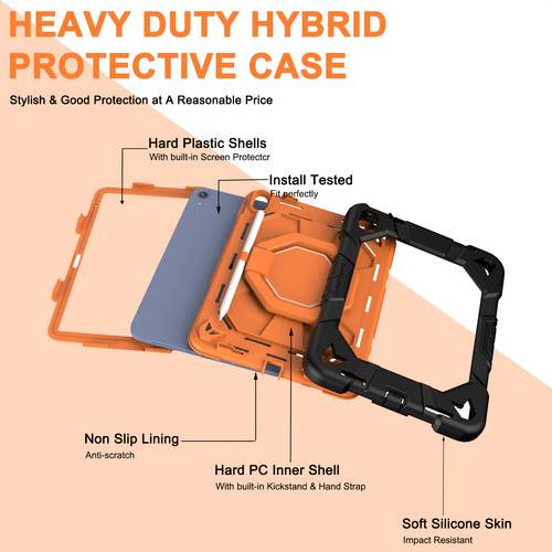 new for ipad 10th 360 rotating stand tablet cover suitable for study and office high quality tablet cover with pen holder