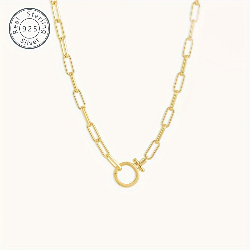 

925 Sterling Silver 18k Gold Plated Necklace For Women, Light Luxury, , Personality Trend, , Or As A Gift To , Any Festival - Birthday, Anniversary, Valentine's Day, Christmas, Gift Box